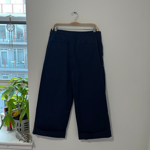 J. Crew Dark Blue Wide Leg Ankle Pants Size 10 - Picture 5 of 5